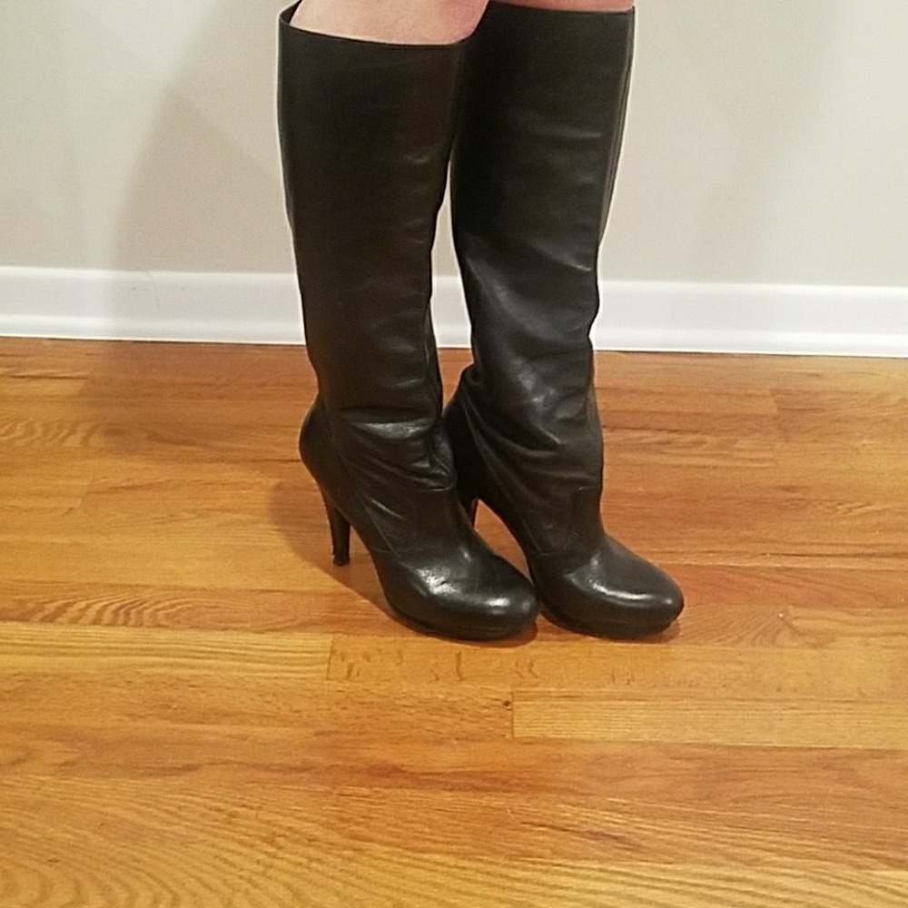 Black knee high boots